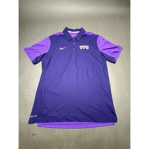 Purple Nike Dri-Fit TCU Horned Frogs Polo Shirt Men's L Large